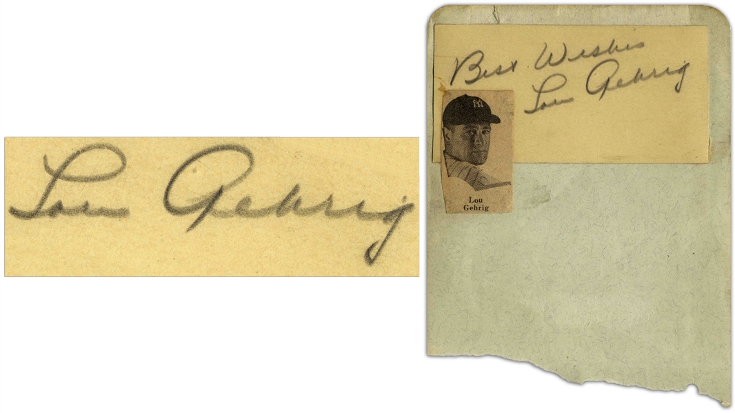 Lou Gehrig Signature -- Uninscribed
